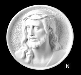 BLACK SYNTHETIC MARBLE DISK WITH CHRIST